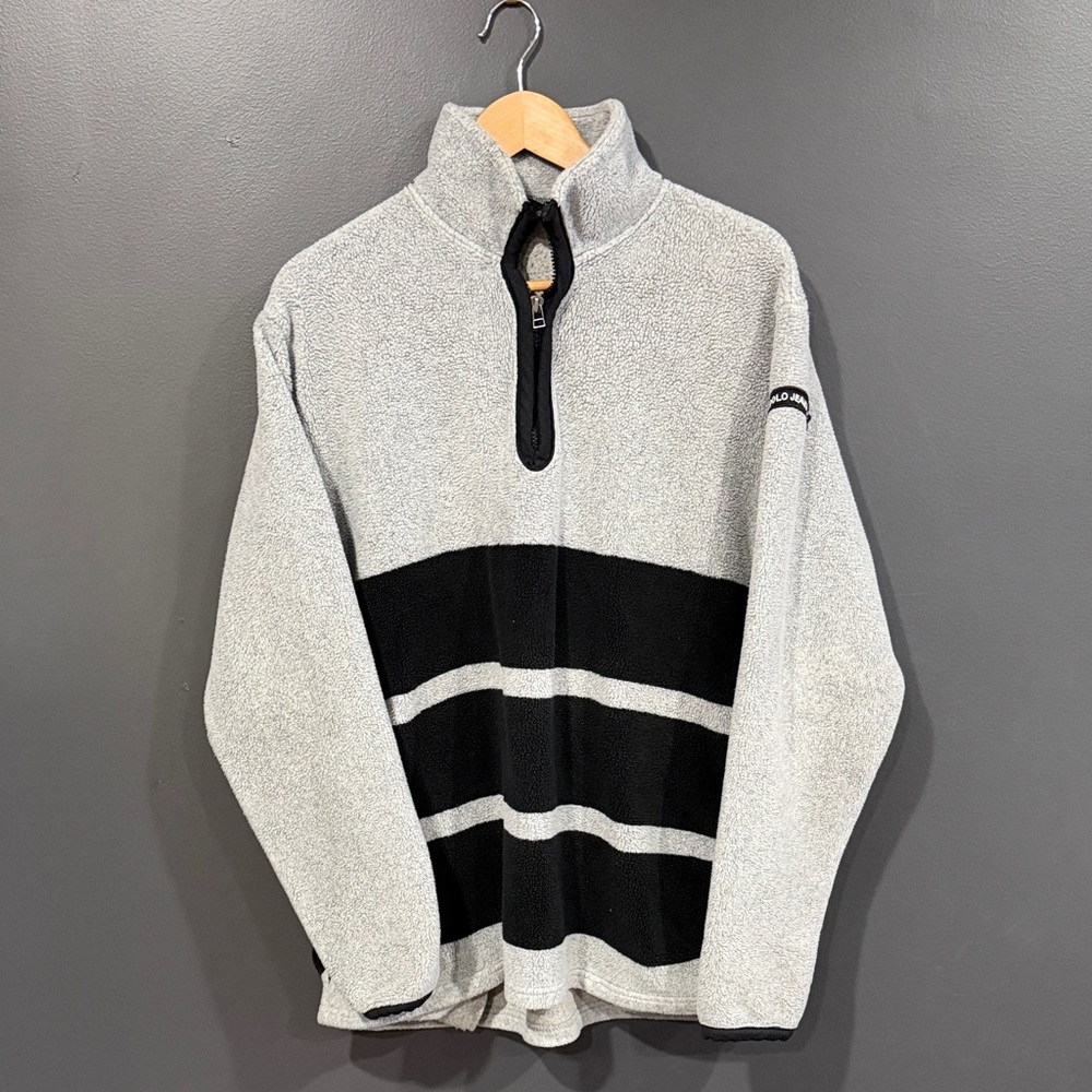Polo Ralph Lauren Gray and Black Zip-Up Sweater